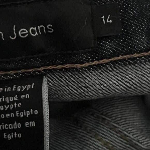 VTG 90s Calvin Klein Dark Wash High Waist Flare bootcut jeans Made in Egypt 14 - Picture 7 of 9